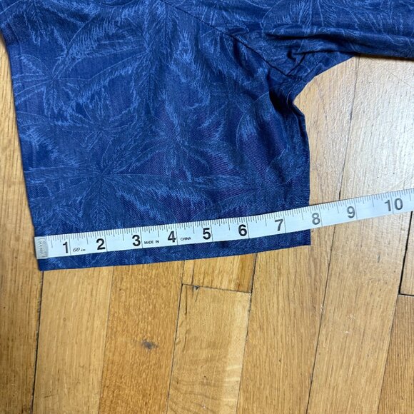 Ledbury Mens Blue Palm Tree Pattern Short Sleeve Button Down Size 16 - Picture 8 of 8